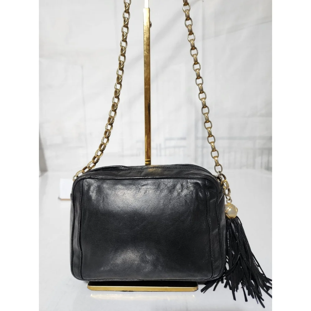 Chanel Lambskin Vintage Mini Fringe Camera Bag Black - Picture 9 of 15